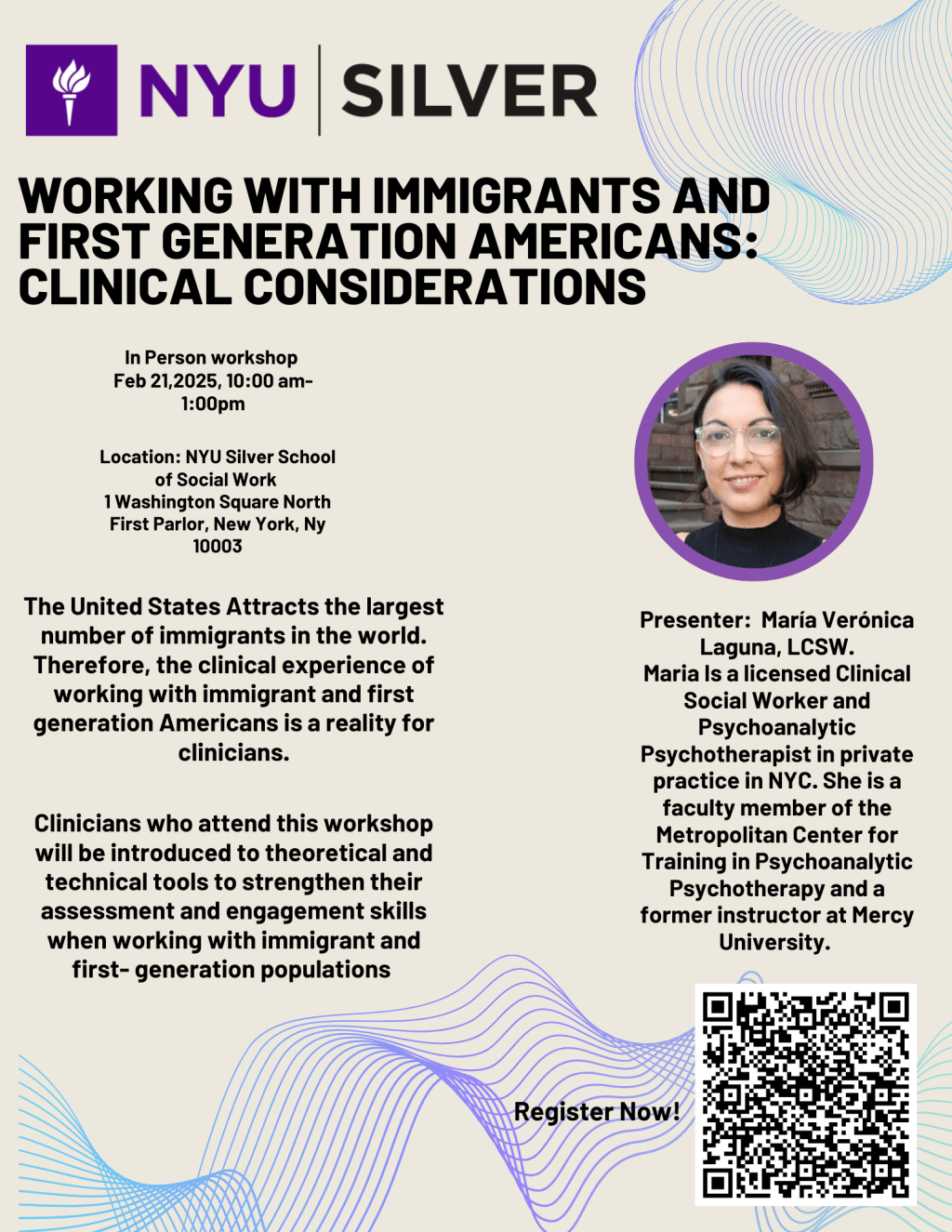 2/21/25- In-person event: Working with Immigrants and First Generation Americans- Clinical&nbsp;Considerations.