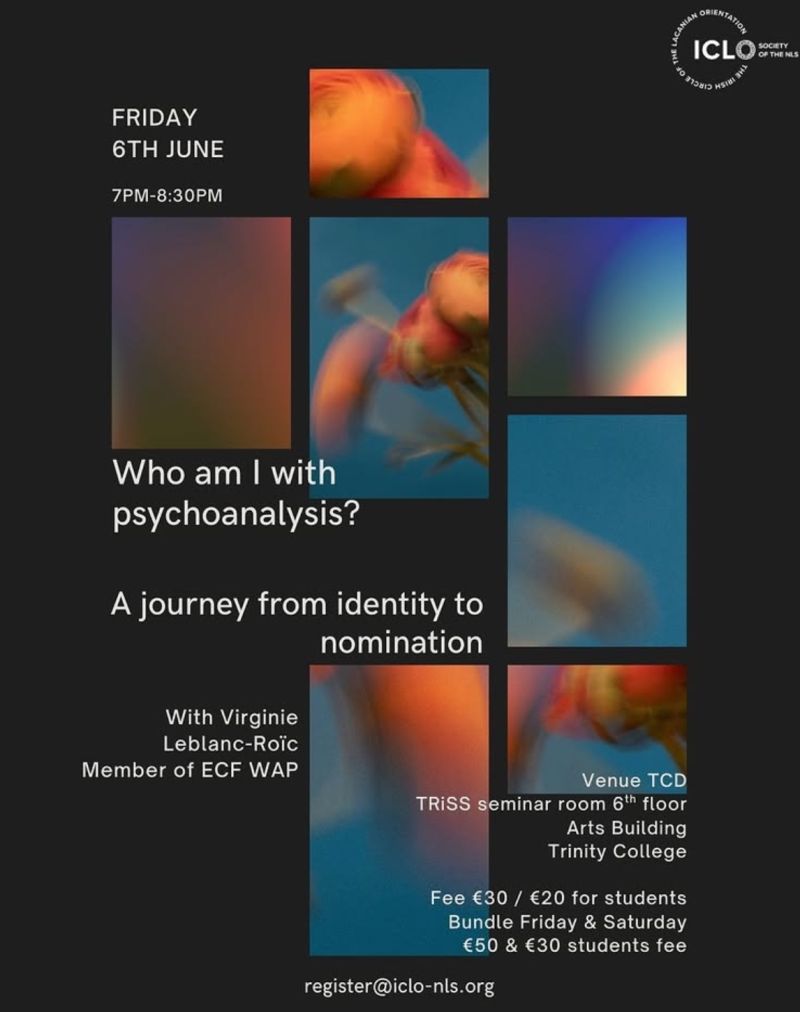 Who am I with psychoanalysis? A journey from identity to nomination. Virginie Leblanc-Roic. Trinity College,&nbsp;Dublin.